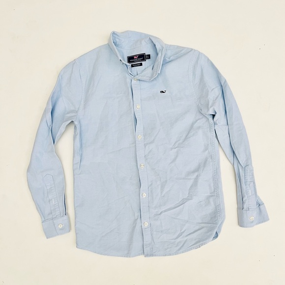 Vineyard Vines Boys Whale Shirt light chambray blue size large - Picture 1 of 4